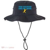 Your Girlfriend Likes My Swing Baseball Softball Bucket Hat thumb 0