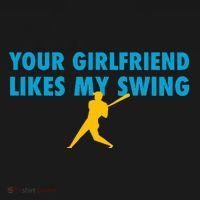 Your Girlfriend Likes My Swing Baseball Softball Women's Hoodie thumb 2