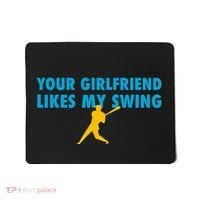 Your Girlfriend Likes My Swing Baseball Softball Mousepad thumb 0