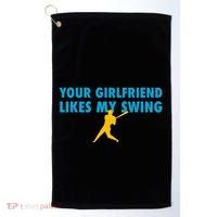 Your Girlfriend Likes My Swing Baseball Softball Golf Towel thumb 0