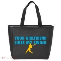 Your Girlfriend Likes My Swing Baseball Softball Tote Bag thumb 0