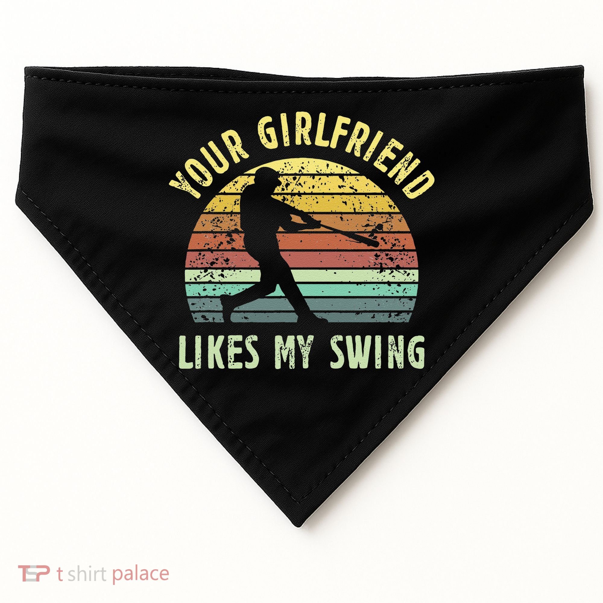 Your Girlfriend Likes My Swing Funny Baseball USA-Made Doggie Bandana