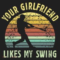 Your Girlfriend Likes My Swing Funny Baseball Beanie thumb 2