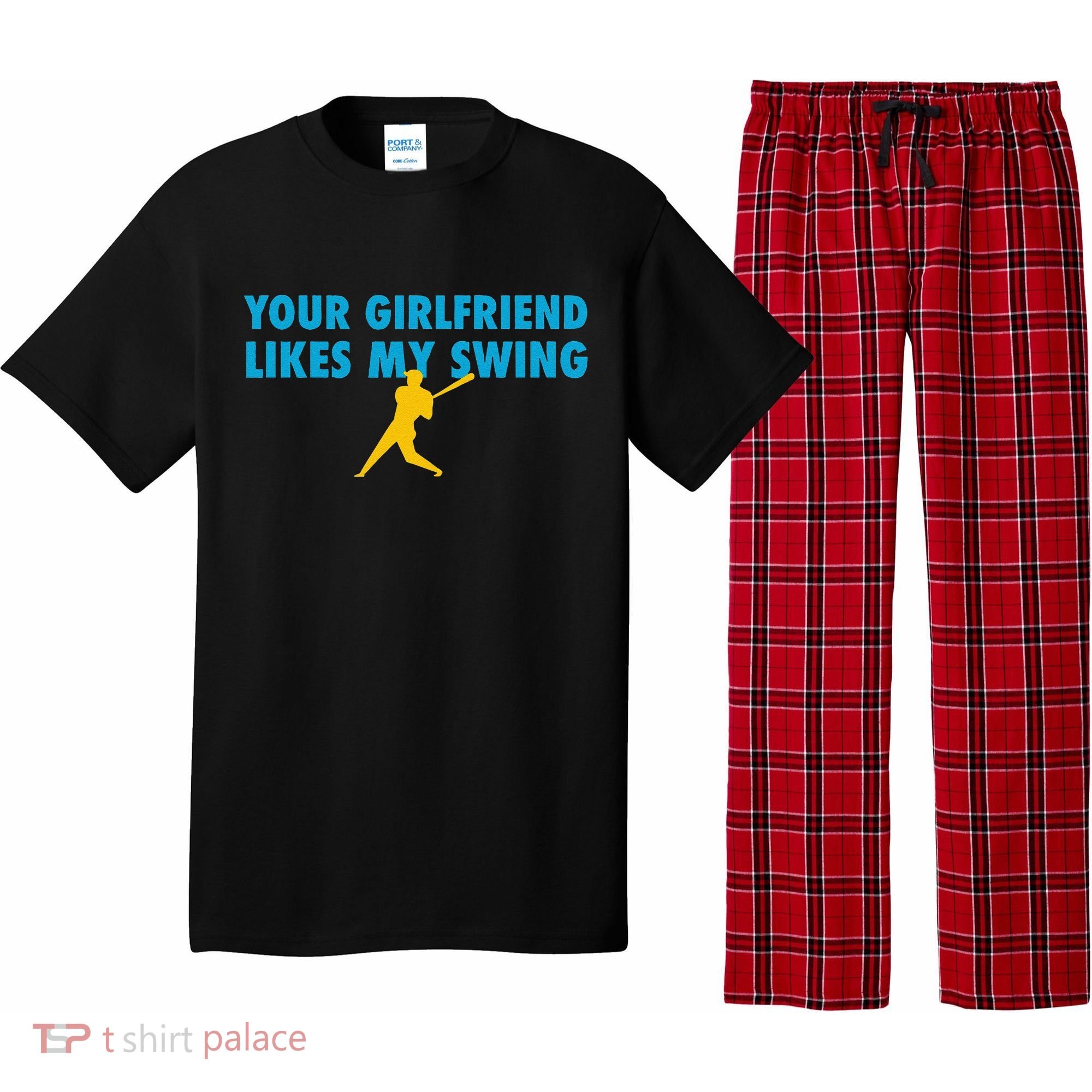 Your Girlfriend Likes My Swing Baseball Lover Pajama Set