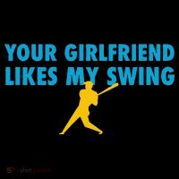 Your Girlfriend Likes My Swing Baseball Lover Women's Hoodie thumb 2