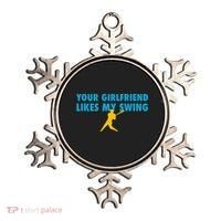 Your Girlfriend Likes My Swing Baseball Lover Ornament thumb 0