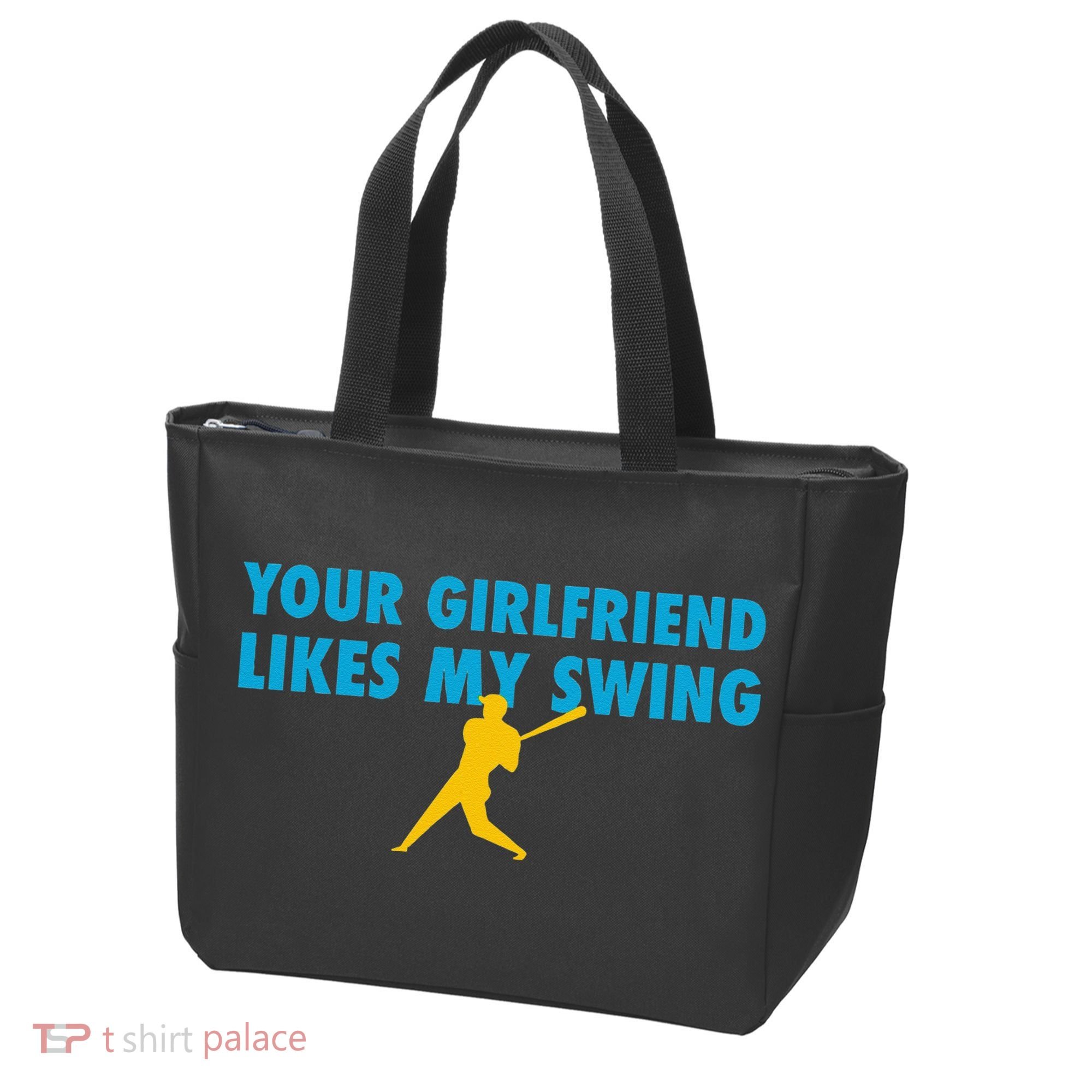 Your Girlfriend Likes My Swing Baseball Lover Tote Bag