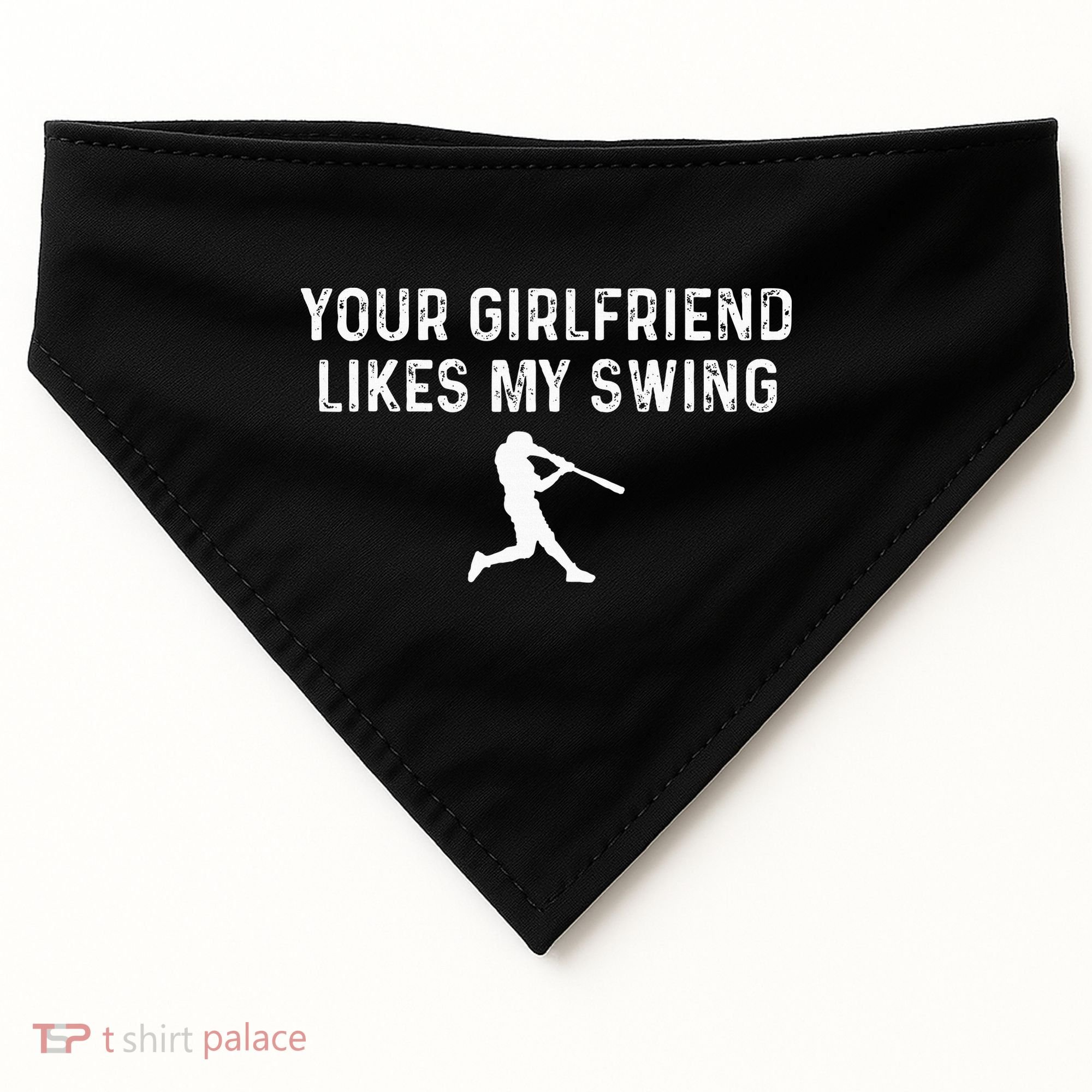 Your Girlfriend Likes My Swing Funny Baseball USA-Made Doggie Bandana