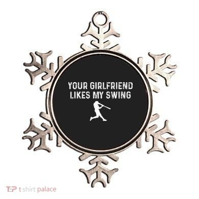 Your Girlfriend Likes My Swing Funny Baseball Ornament