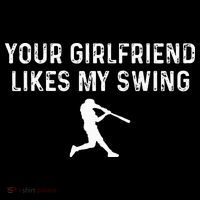 Your Girlfriend Likes My Swing Funny Baseball Baby Bodysuit thumb 2