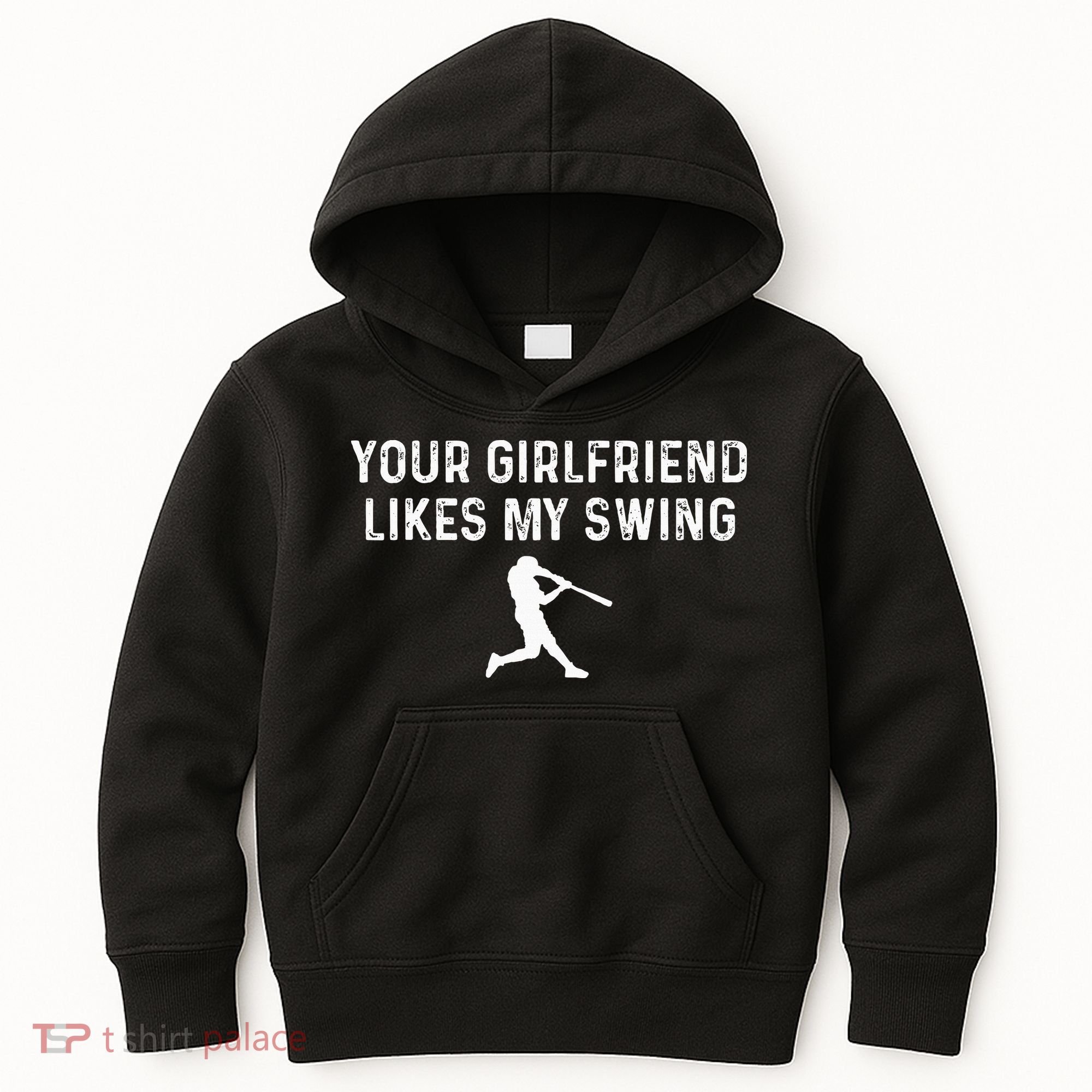 Your Girlfriend Likes My Swing Funny Baseball Kids Hoodie