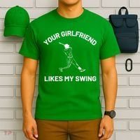 Your Girlfriend Likes My Swing Funny Baseball Humor T-Shirt thumb 6