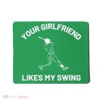 Your Girlfriend Likes My Swing Funny Baseball Humor Mousepad thumb 0