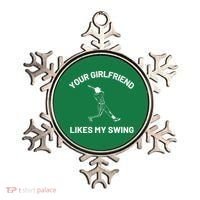 Your Girlfriend Likes My Swing Funny Baseball Humor Ornament thumb 0
