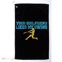 Your Girlfriend Likes My Swing Golf Towel thumb 0