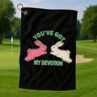 You've Got My Devotion Rabbit Cute Trending Gift Idea Golf Towel thumb 1