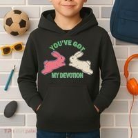 You've Got My Devotion Rabbit Cute Trending Gift Idea Kids Hoodie thumb 2