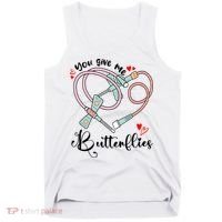 You Give Me Butterflies Phlebotomist Nurse Medical Lab Assistant Tech Lab Week Tank Top thumb 0