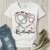 You Give Me Butterflies Phlebotomist Nurse Medical Lab Assistant Tech Lab Week Women's T-Shirt thumb 3