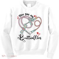 You Give Me Butterflies Phlebotomist Nurse Medical Lab Assistant Tech Lab Week Kids Sweatshirt thumb 0