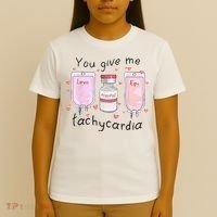You Give Me Tachycardia Funny ICU Nurse Valentines Day T-Shirt thumb 4