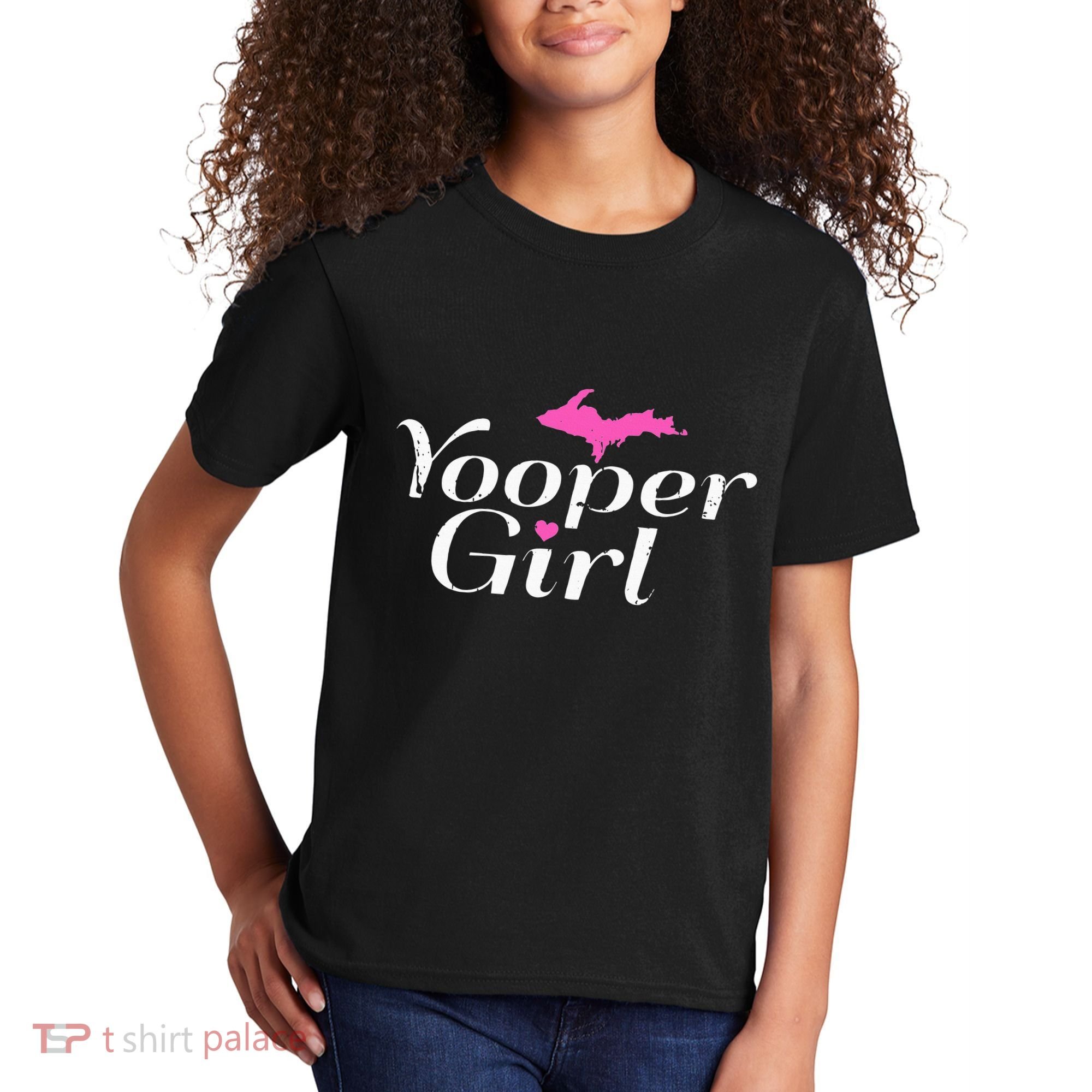 Yooper Girl Michigan Upper Peninsula Midwest Roots Kids T-Shirt