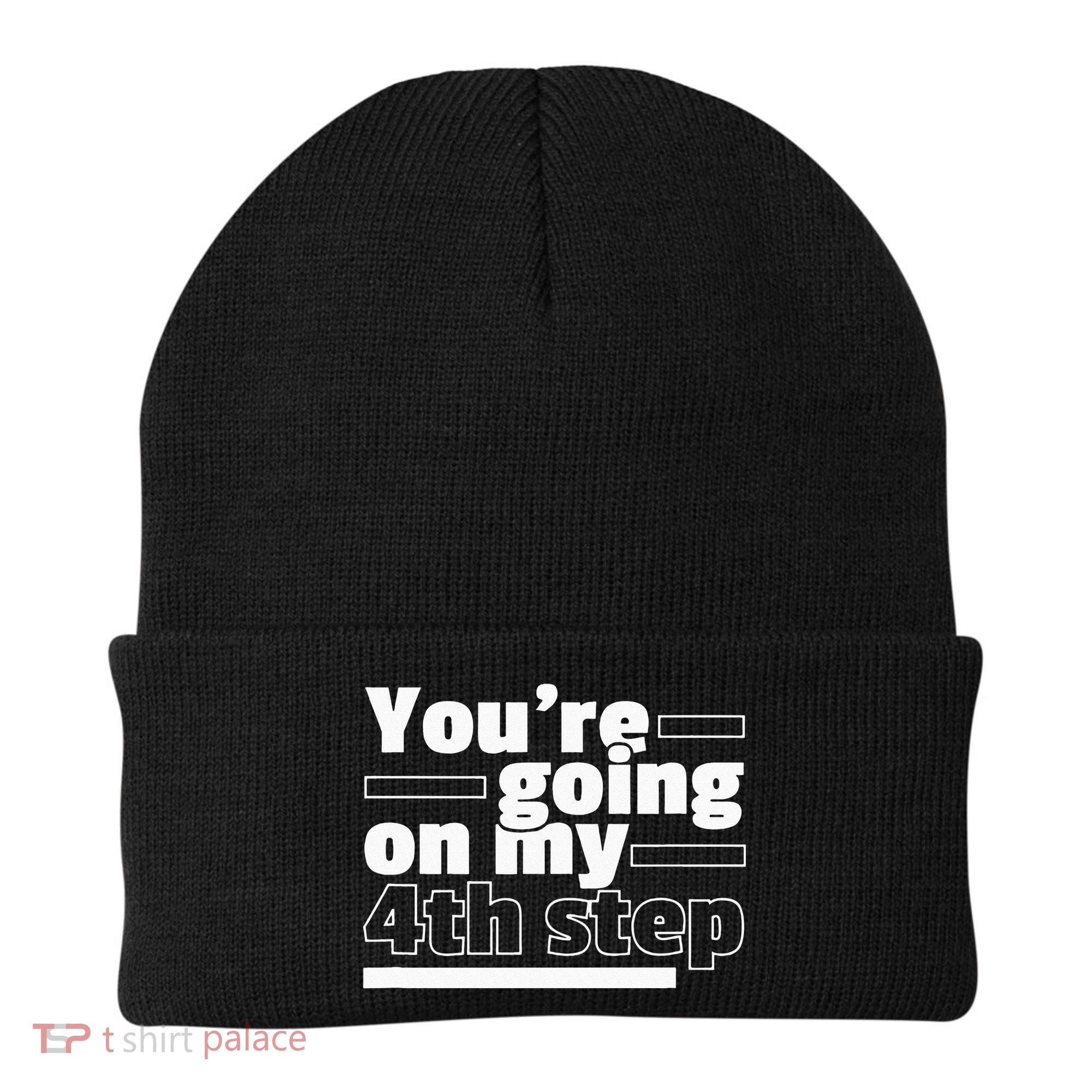 Youre Going On My 4th Step Alcoholics AA Anonymous Funny 12 Beanie