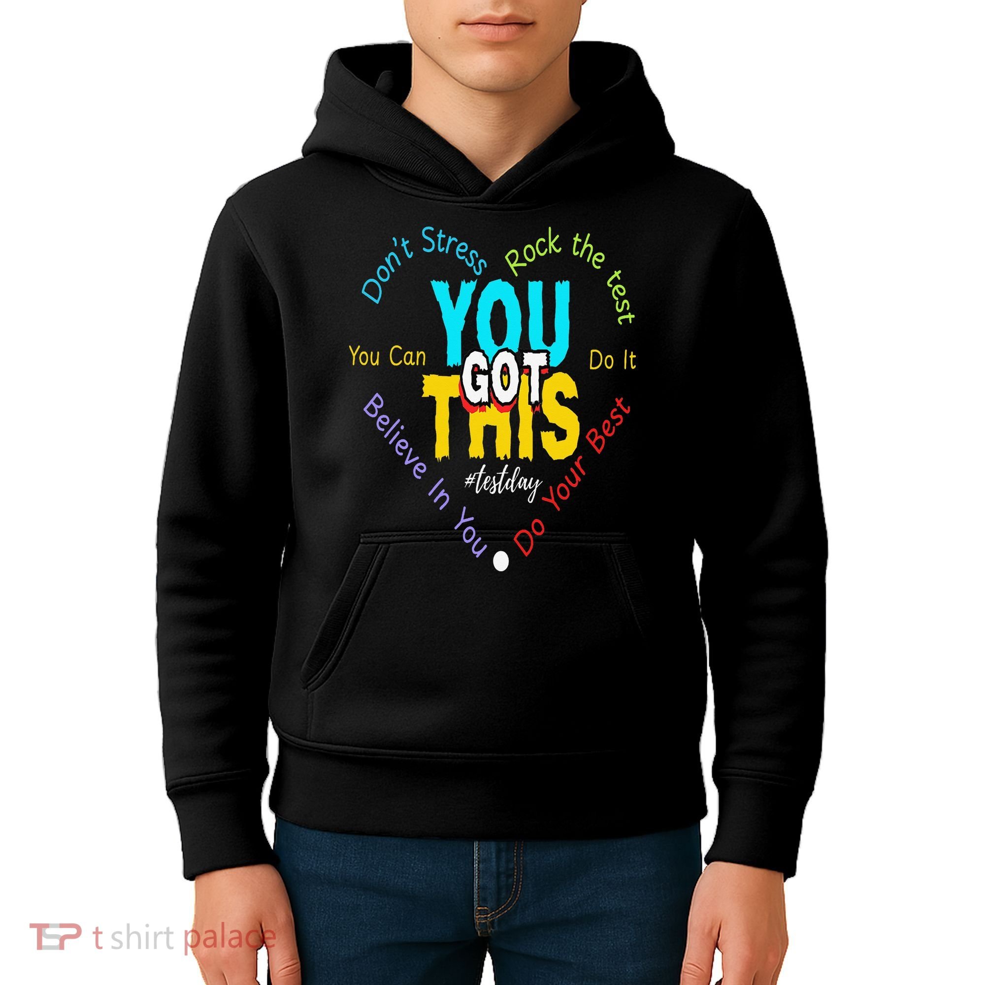 You Got This DonT Stress Rock The Test Test Day Teacher Kids Hoodie