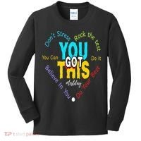 You Got This DonT Stress Rock The Test Test Day Teacher Kids Long Sleeve Shirt thumb 0