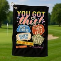 You Got This #Testday State Testing Golf Towel thumb 1