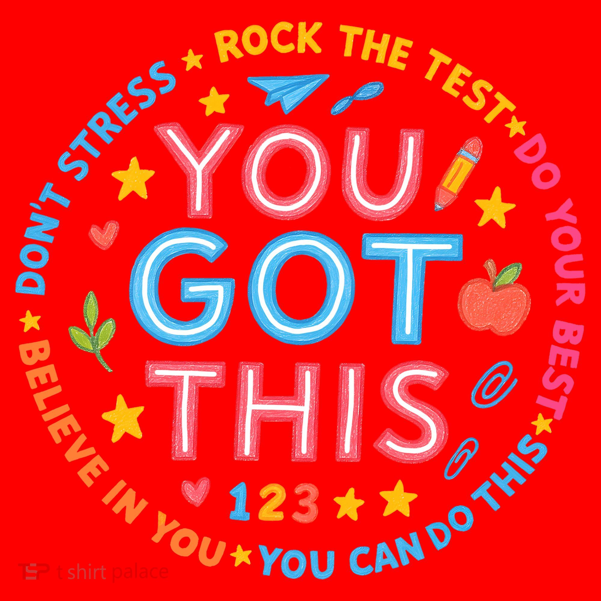 You Got This Rock The Test Do Your Best Don't Stress Santa Hat