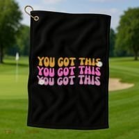 You Got This Retro Motivational Cute Golf Towel thumb 1