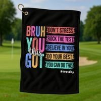 You Got This DonT Stress Rock The Test Test Day Golf Towel thumb 1