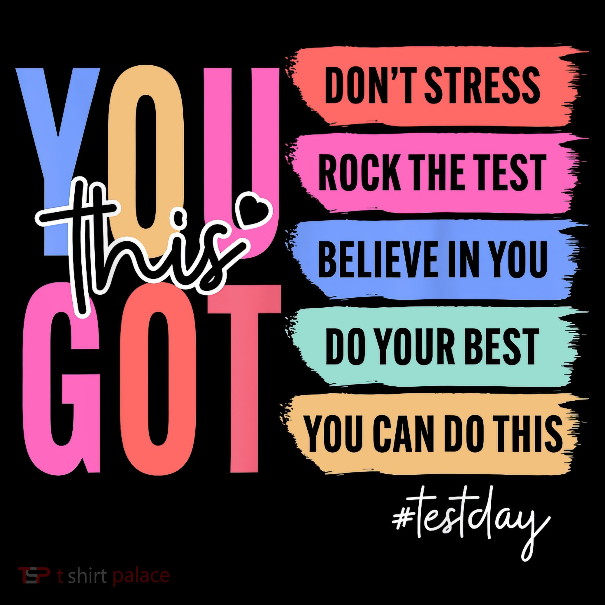 You Got This Don'T Stress Rock The Test Test Day Student Kids Colorblock Raglan Jersey