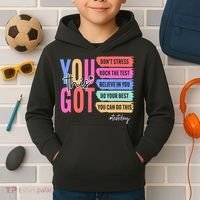 You Got This Don'T Stress Rock The Test Test Day Student Kids Hoodie thumb 2