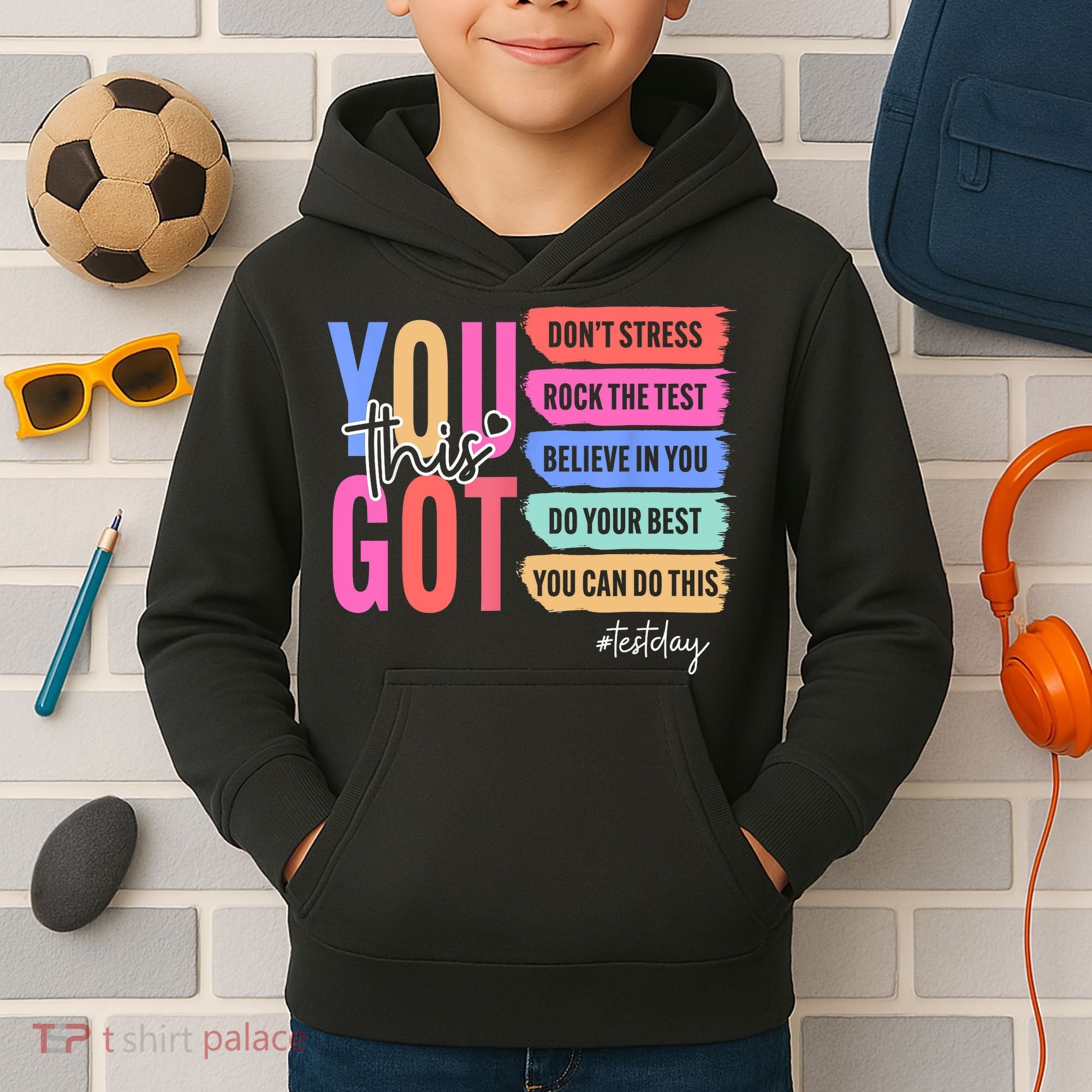 You Got This Don'T Stress Rock The Test Test Day Student Kids Hoodie