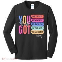 You Got This Don'T Stress Rock The Test Test Day Student Kids Long Sleeve Shirt thumb 0