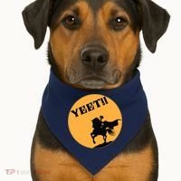 YEET!! Headless Horseman Funny Halloween USA-Made Doggie Bandana thumb 1