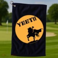 YEET!! Headless Horseman Funny Halloween Golf Towel thumb 1
