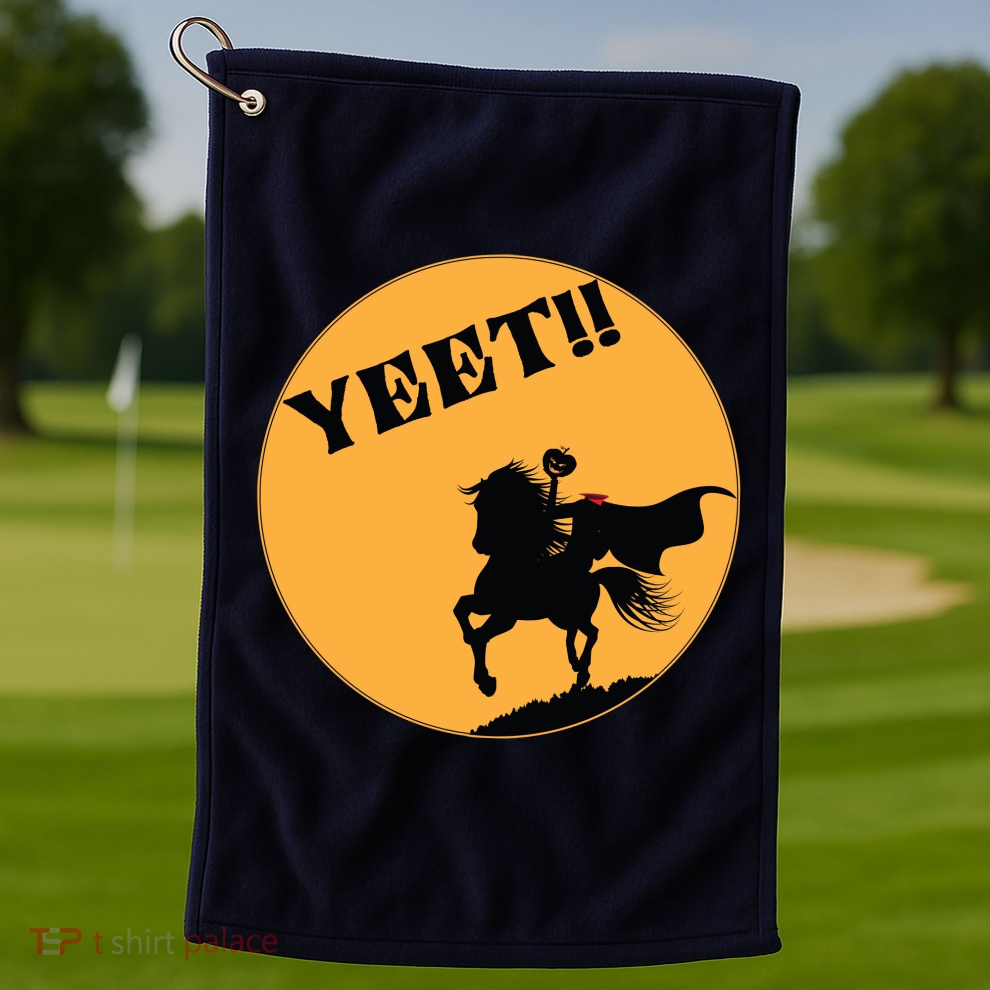 YEET!! Headless Horseman Funny Halloween Golf Towel