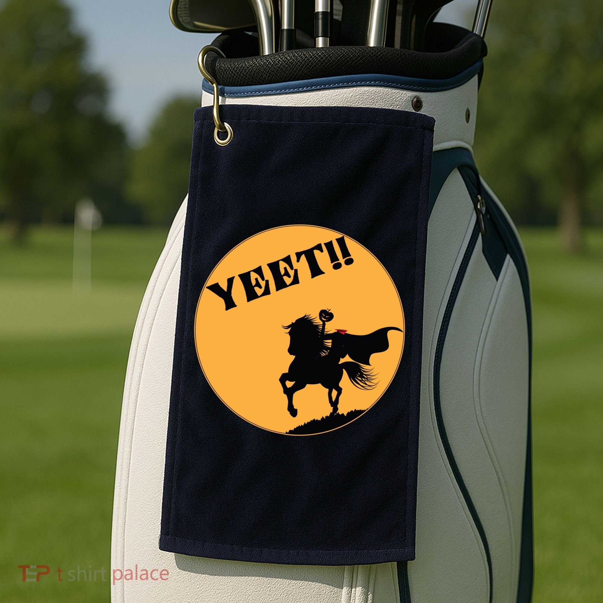 YEET!! Headless Horseman Funny Halloween Golf Towel