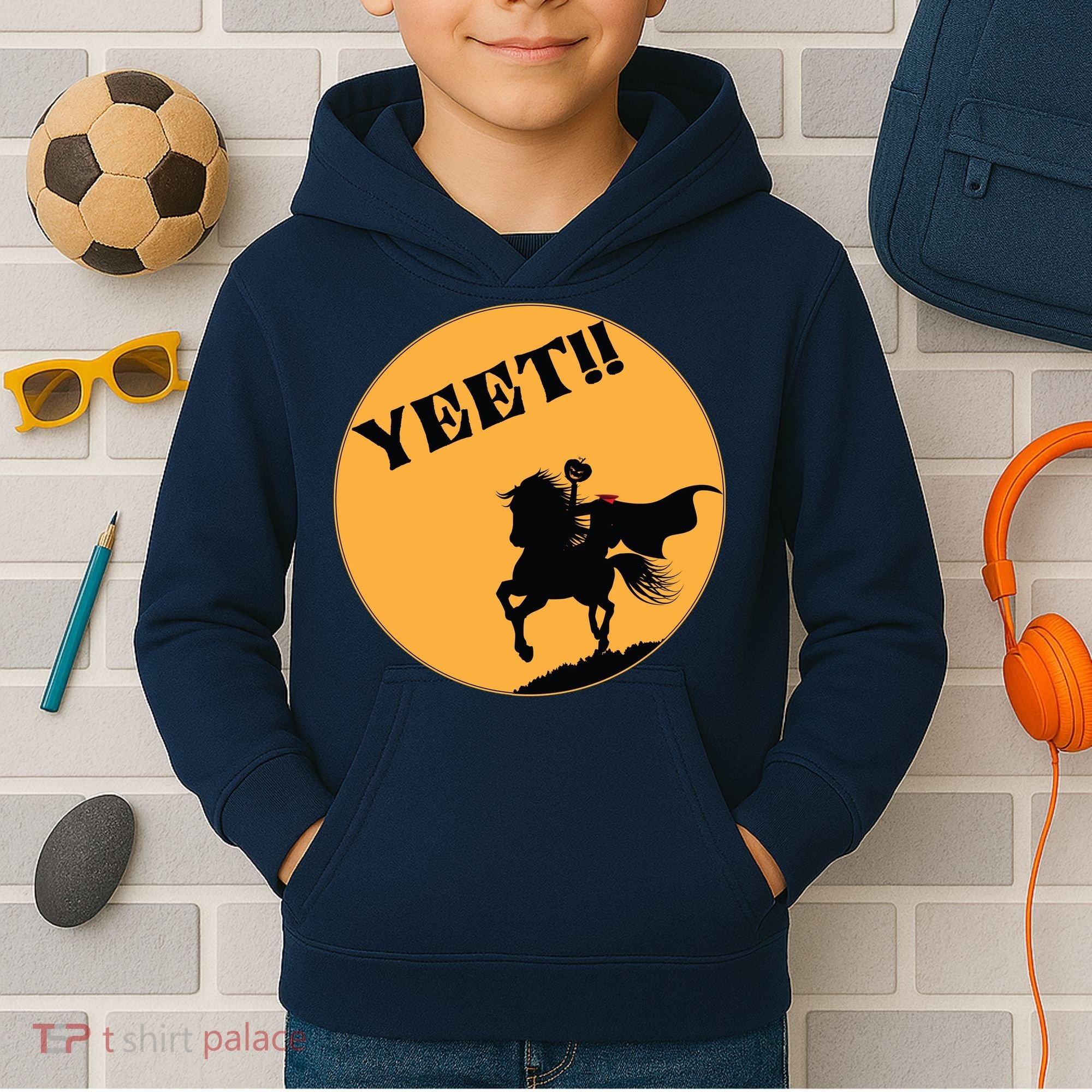 YEET!! Headless Horseman Funny Halloween Kids Hoodie