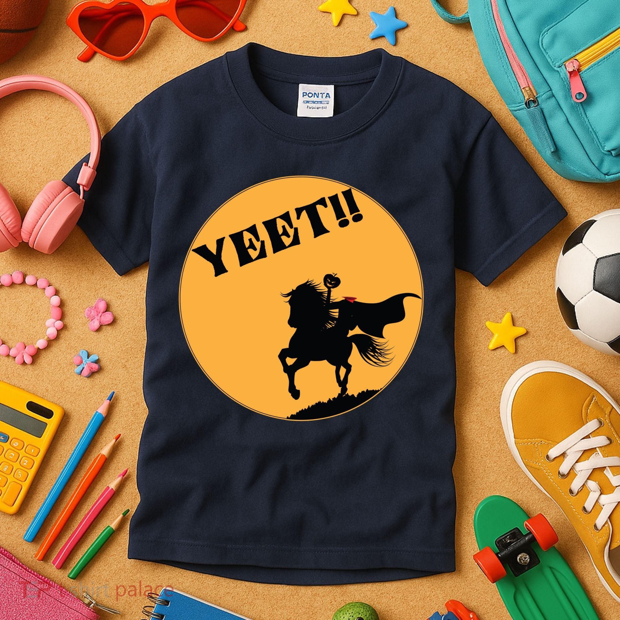 YEET!! Headless Horseman Funny Halloween Kids T-Shirt