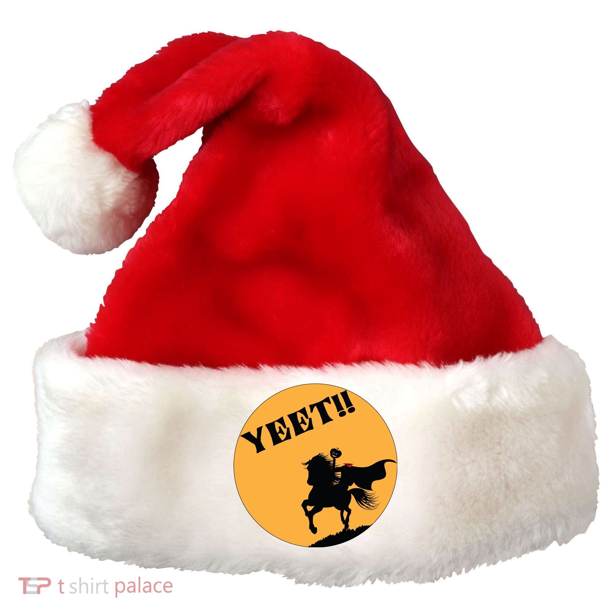 YEET!! Headless Horseman Funny Halloween Santa Hat