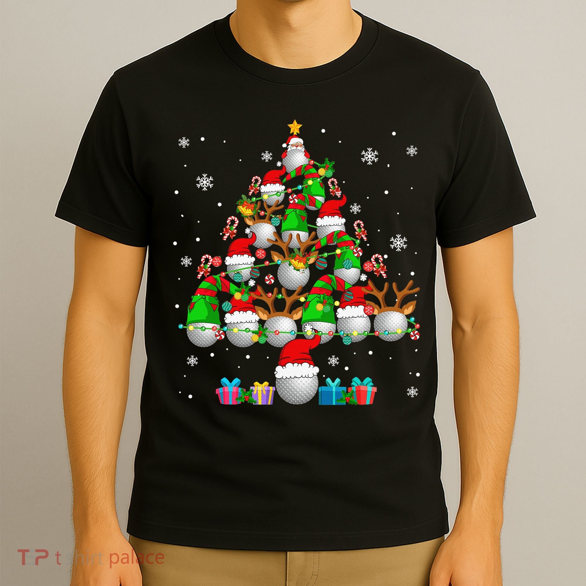 Your Hole Is My Goal Santa Playing Ugly Golf Christmas T-Shirt