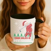 Your Hole Is My Goal Santa Claus Golf Coffee Mug thumb 3