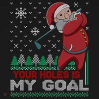 Your Hole Is My Goal Santa Claus Golf Ornament thumb 1