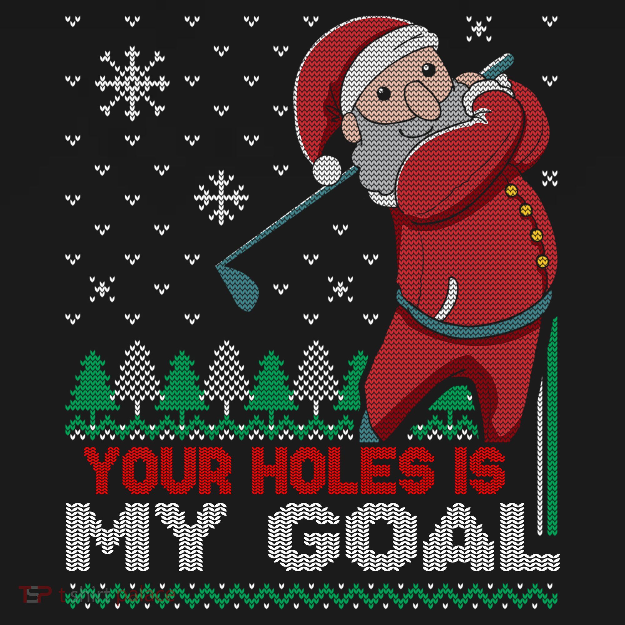 Your Hole Is My Goal Santa Claus Golf Ornament