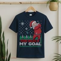 Your Hole Is My Goal Santa Claus Golf T-Shirt thumb 2