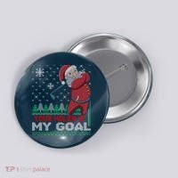 Your Hole Is My Goal Santa Claus Golf Button thumb 0